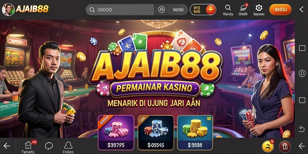Screenshot utama AJAIB88 menampilkan gameplay Kasino yang seru.