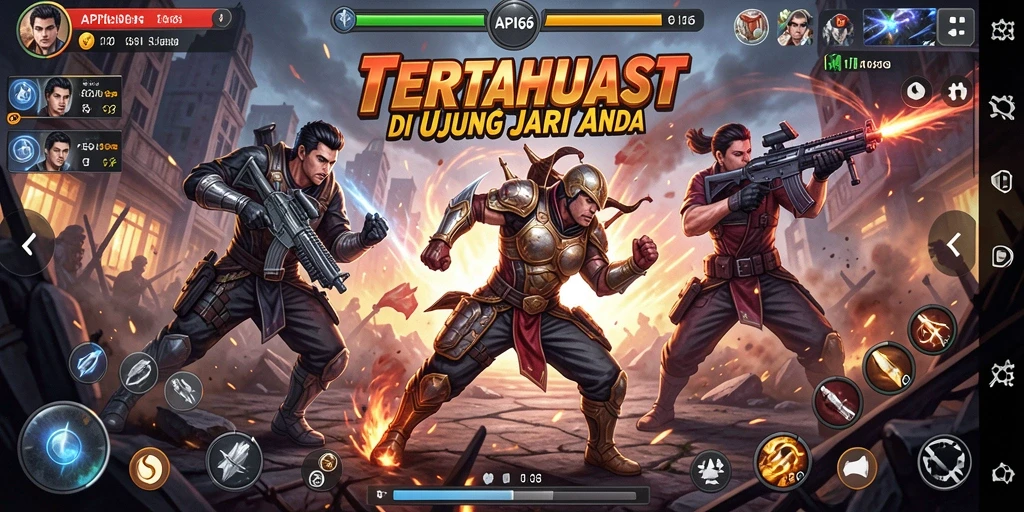 Screenshot gameplay menunjukkan pertarungan epik di API66.