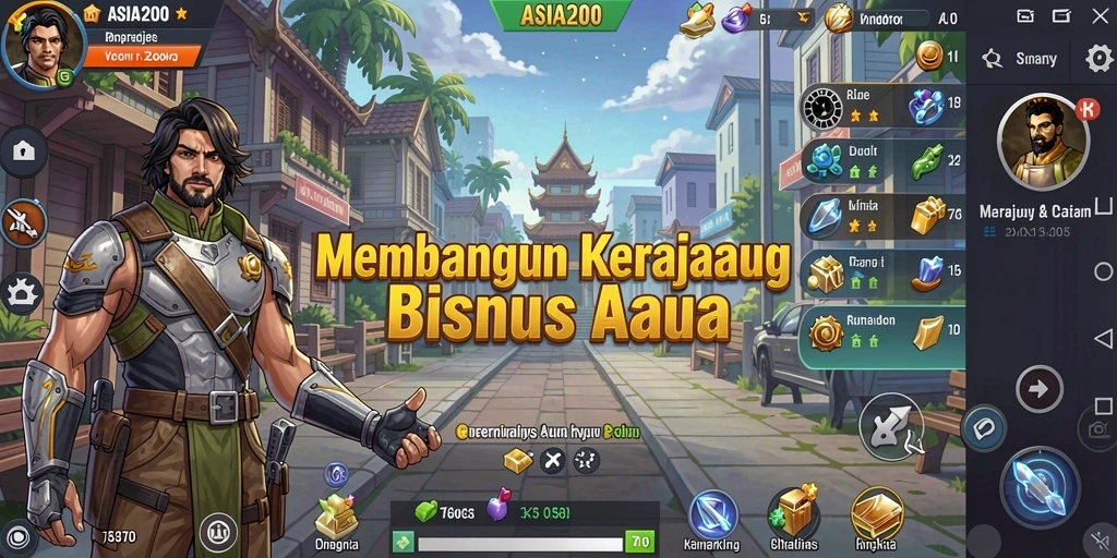 Tampilan gameplay menarik ASIA200 dalam membangun kerajaan bisnis.