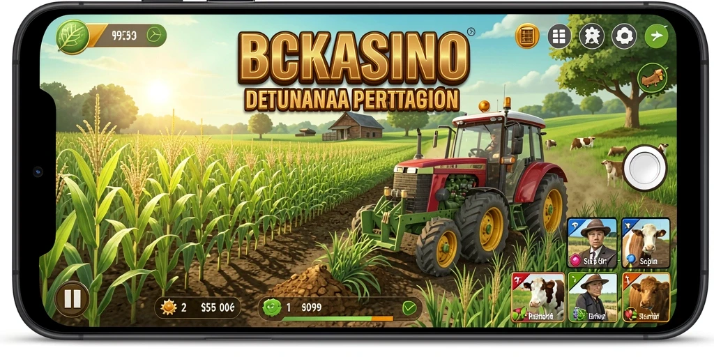 Tampilan menarik dari gameplay BCKASINO saat bertani di ladang.