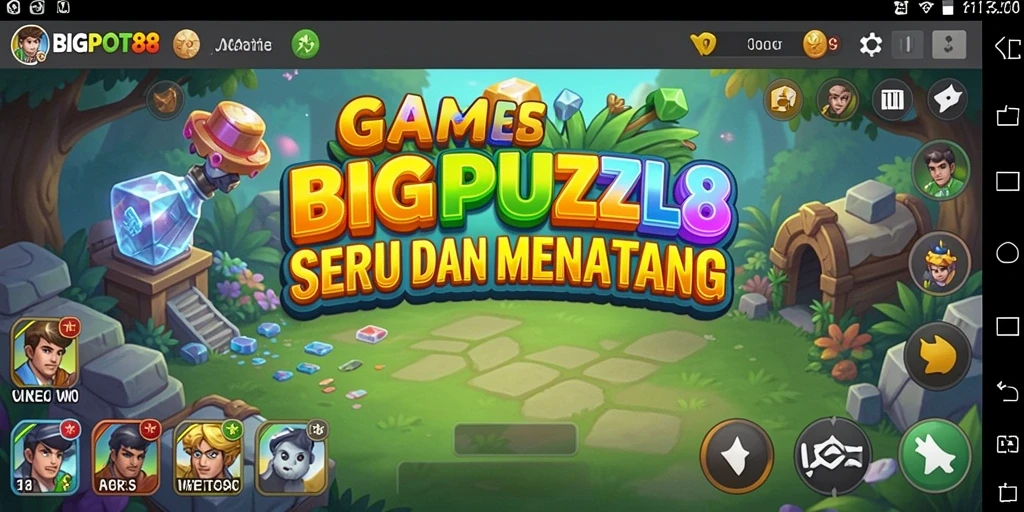 Tampilan gameplay seru dalam BIGPOT88 dengan puzzle menantang.