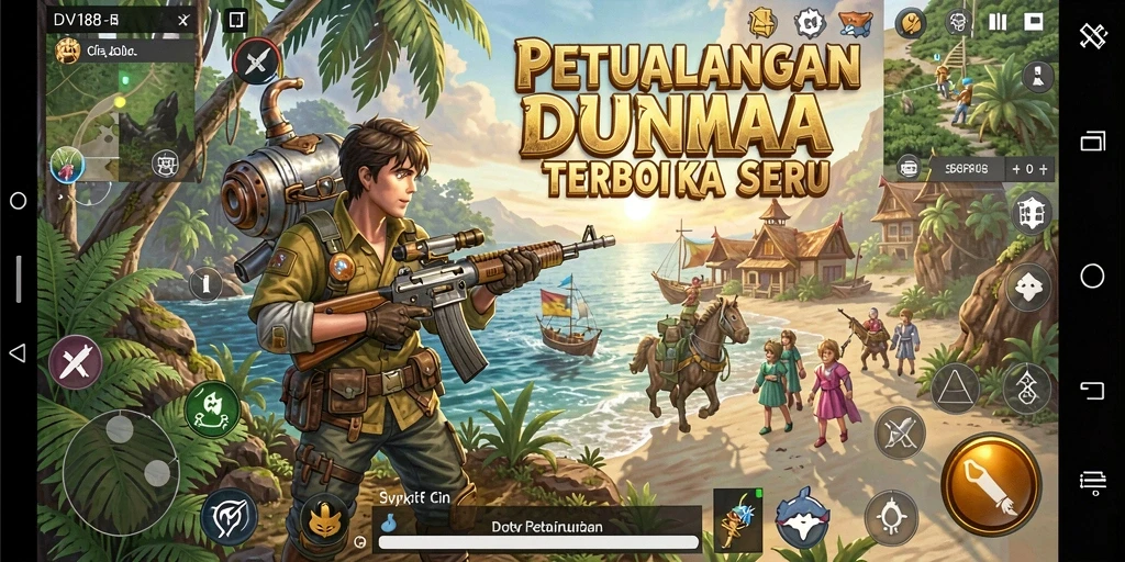 Screenshots gameplay DV188 yang menampilkan dunia terbuka yang menawan.