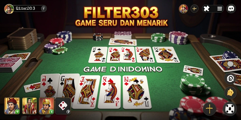 Tampilan utama gameplay FILTER303 dengan domino yang menarik.