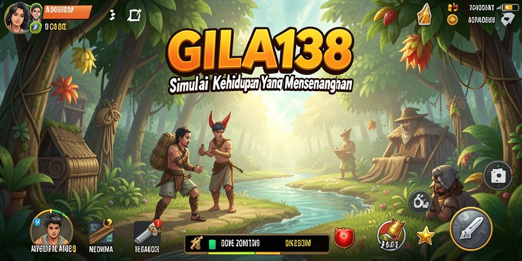Tampilan gameplay GILA138 dengan elemen simulasi kehidupan yang interaktif.