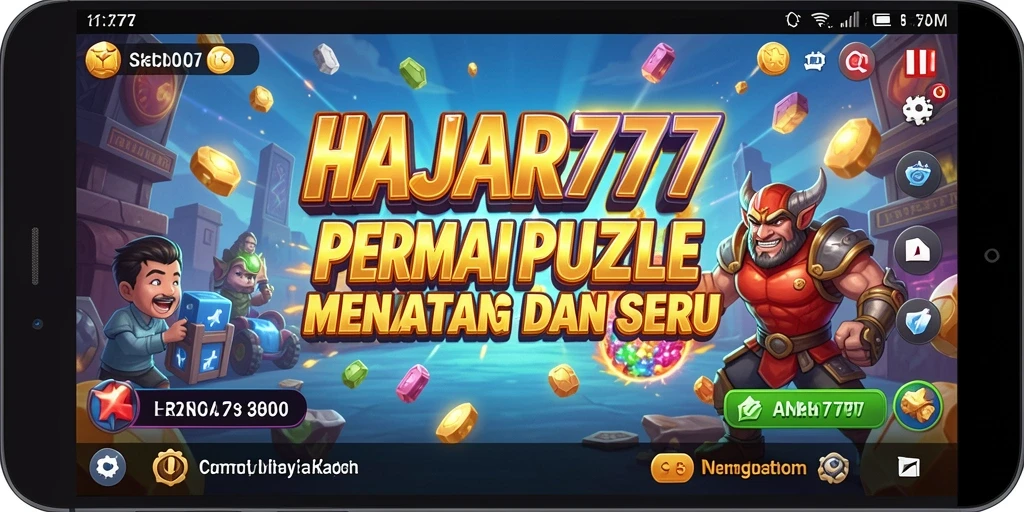 Screenshot menunjukkan gameplay menantang dari HAJAR777 dengan teka-teki menarik.