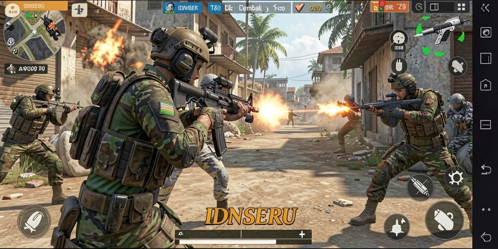 Gameplay menegangkan dalam IDNSERU dengan aksi tembak menembak yang seru.
