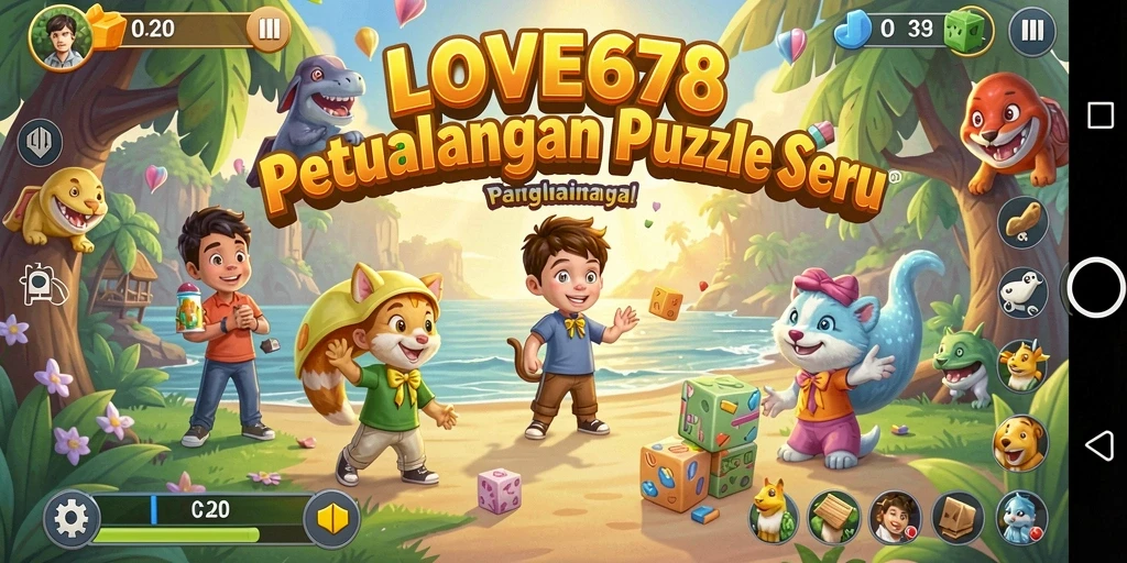 Tangkapan layar dari gameplay LOVE678 yang menampilkan tantangan puzzle.