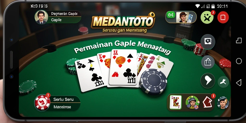 Tampilan gameplay MEDANTOTO menampilkan keseruan permainan Gaple.