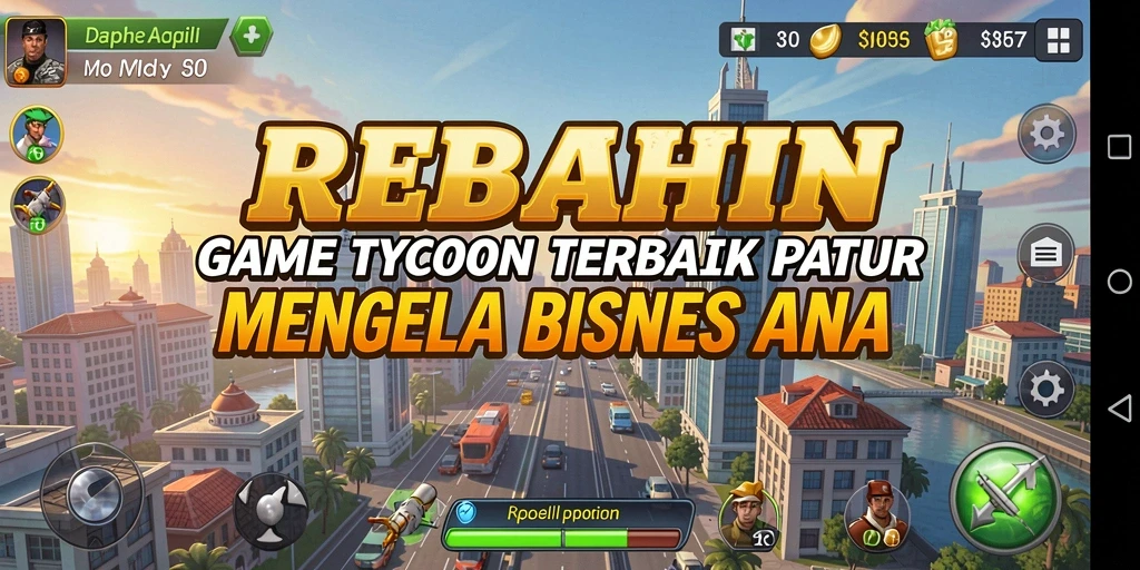 Tampilan gameplay seru di REBAHIN, ciptakan bisnis impian Anda.