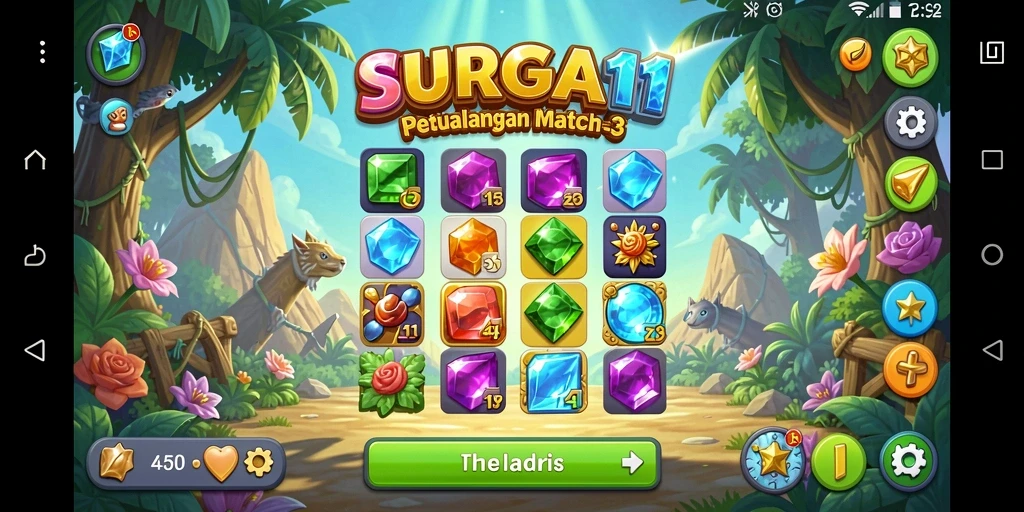Tangkapan layar gameplay SURGA11 yang penuh warna dan menarik.